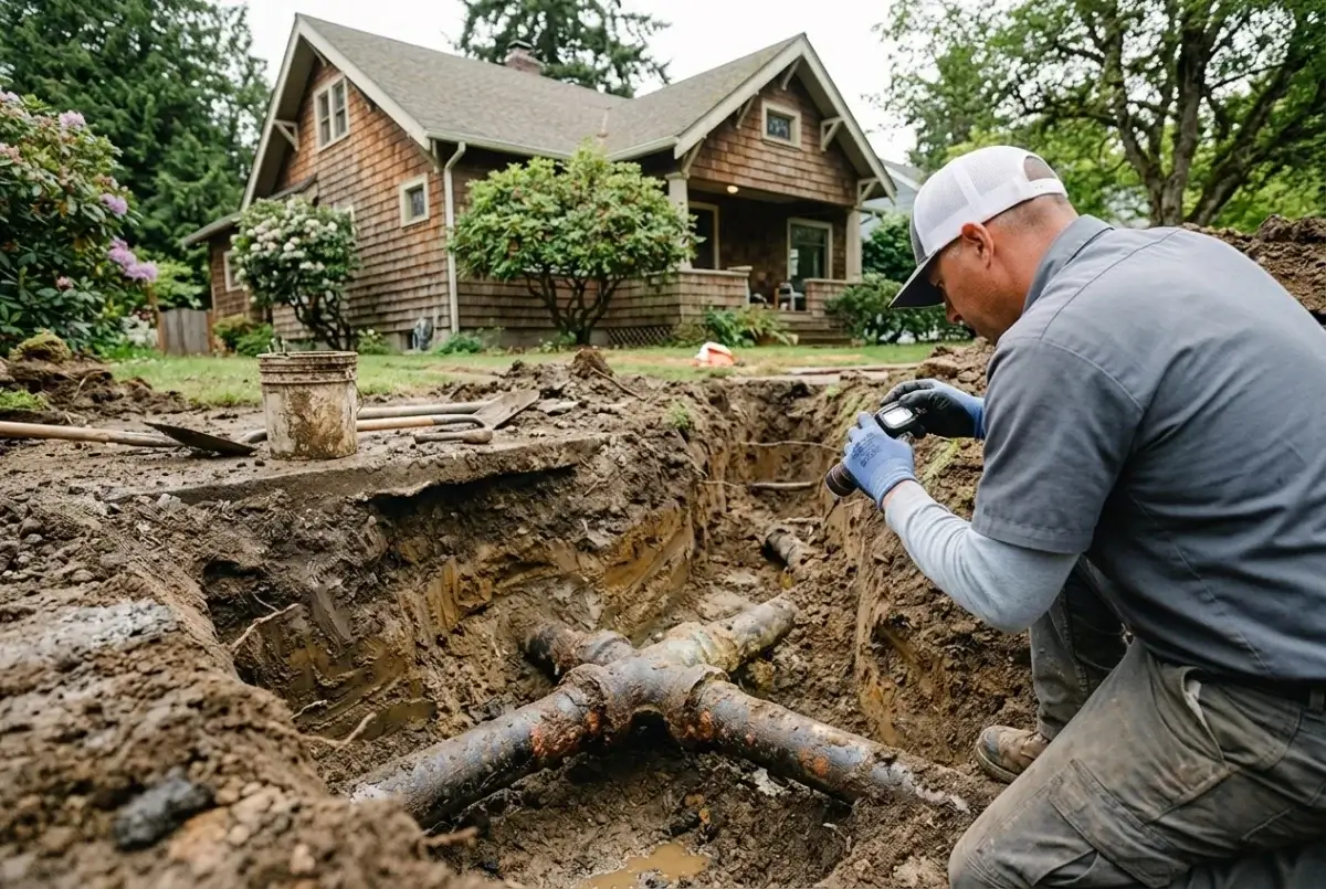 Party sewer line repair